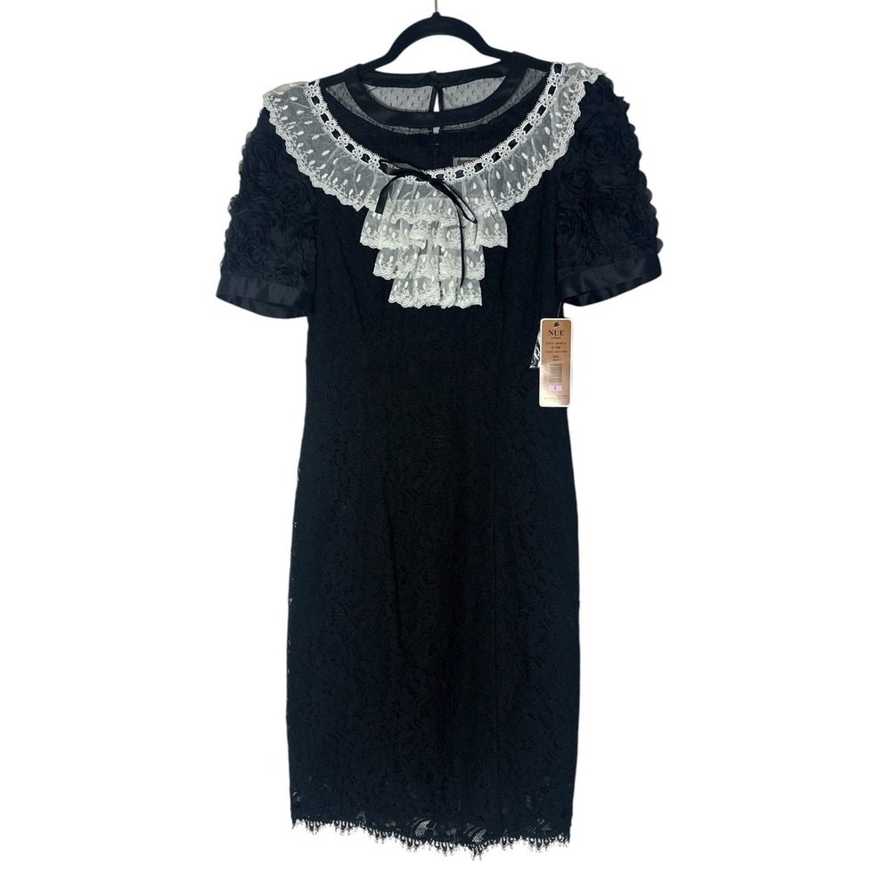 New NUE by Shani Dress Women's Size 6 Black Gothic Vampire Cocktail Midi